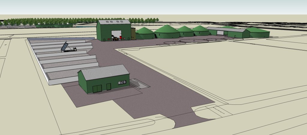 3D tekening van de biovergister